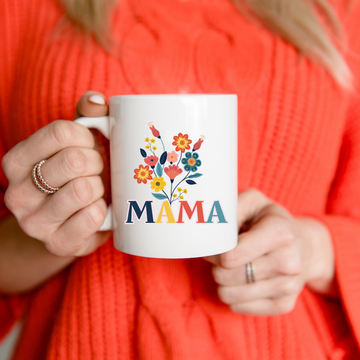 11oz Mug New Mom Gift MAMA Floral Design Ceramic Mug