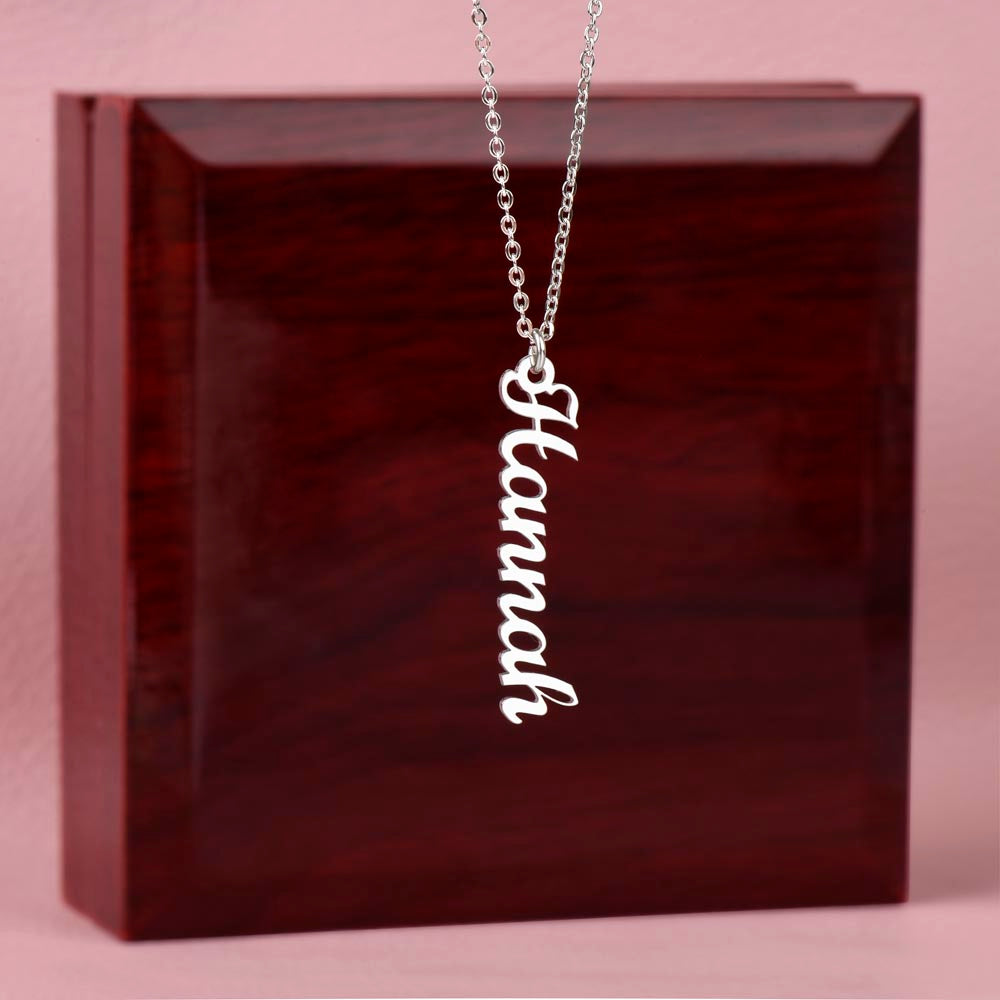 Personalized Verticle Name Necklace  Engagement Wedding Girlfirend Mom Sister Aunt Gift