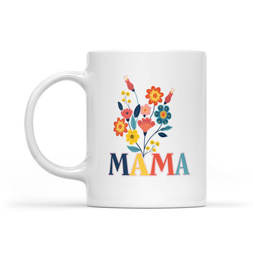 11oz Mug New Mom Gift MAMA Floral Design Ceramic Mug