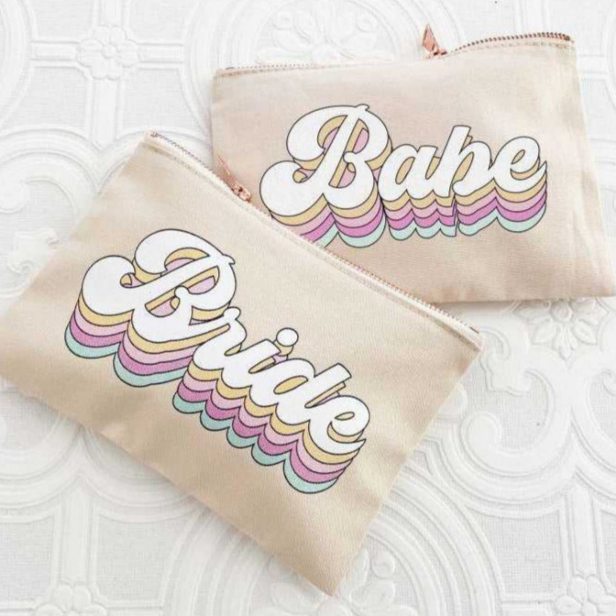 Retro Bridal Party Cosmetic Bags