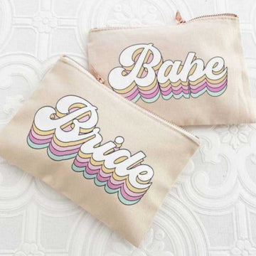 Retro Bridal Party Cosmetic Bags