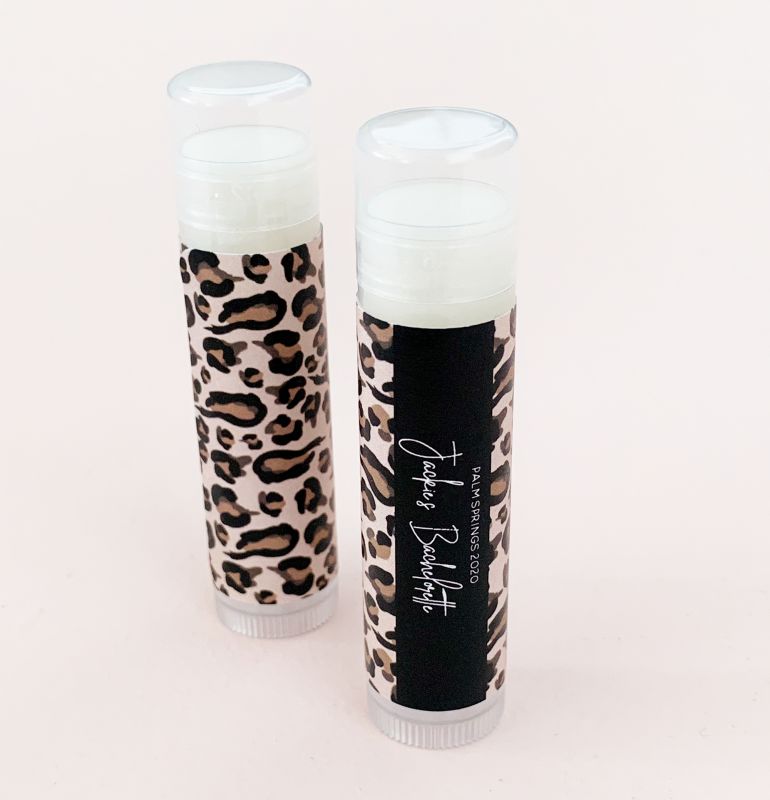 Leopard Print Lip Balm Tubes (16 Pack)