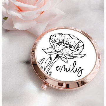 Personalized Floral Doodle Compacts