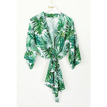 Monogram Palm Leaf Cotton Robes
