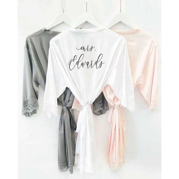 Personalized Satin Lace Robes