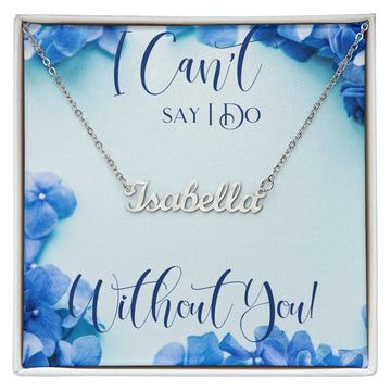 Bridesmaid Proposal Personalized Necklace Winter Blue
